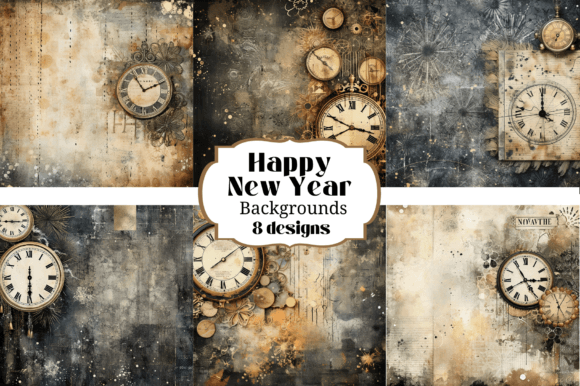 8 New Year's Eve Digital Paper Backgrounds for Your Projects