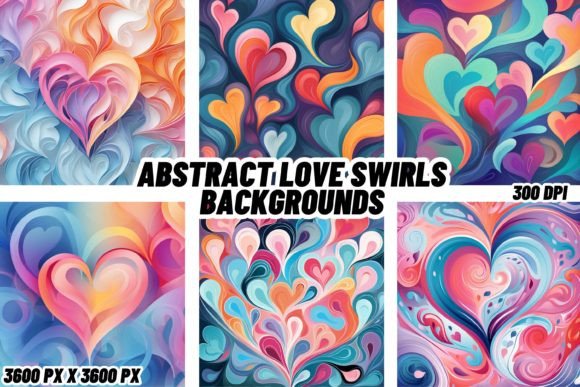 Abstract Love Swirls Backgrounds: Captivating Visual Design Assets