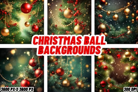 Christmas Ball Backgrounds: 12 HD Images for Holiday Design