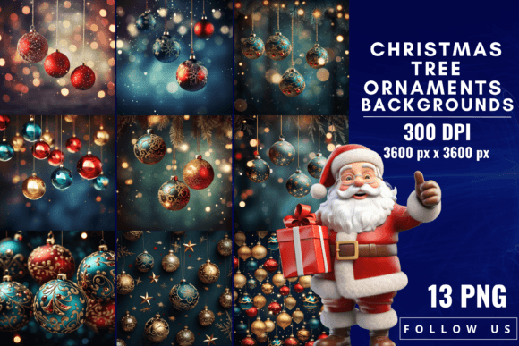 Christmas Tree Ornaments Backgrounds: A Festive Design Toolkit