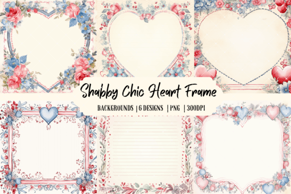 Embrace Vintage Charm with Shabby Chic Heart Frame Backgrounds