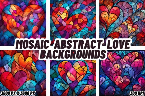 Mosaic Abstract Love Backgrounds: A Digital Tapestry