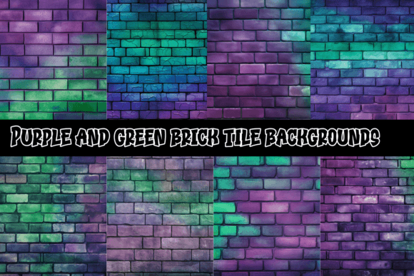 Purple and Green Brick Tile Backgrounds: A Designer's Palette