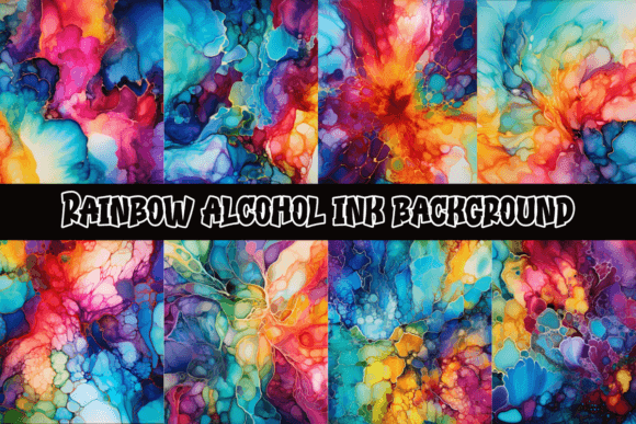 Rainbow Alcohol Ink Backgrounds: A Burst of Digital Color