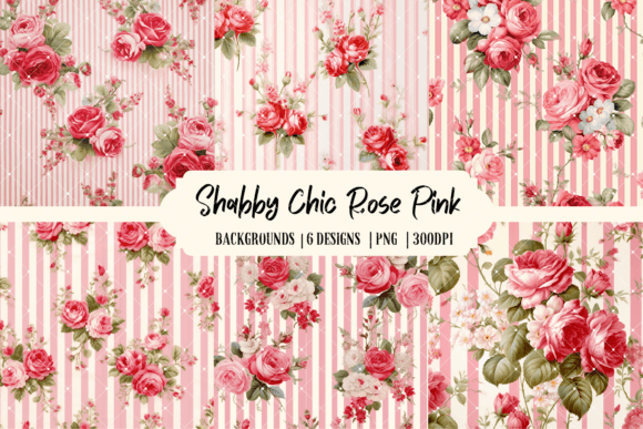 Shabby Chic Rose Pink Backgrounds: A Designer's Dream for 12x12 Projects