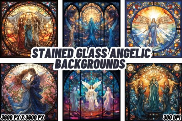 Stained Glass Angelic Backgrounds: A Divine Digital Aesthetic