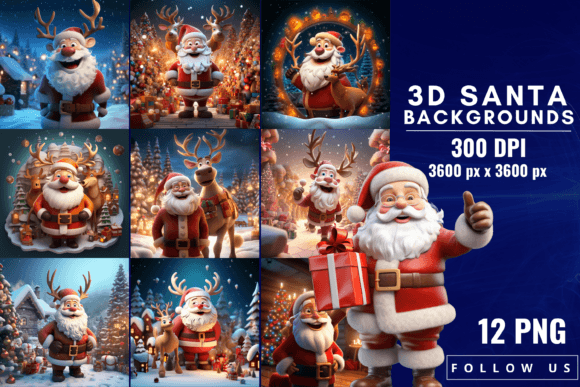 Step Into a Whimsical World with 3D Santa Backgrounds