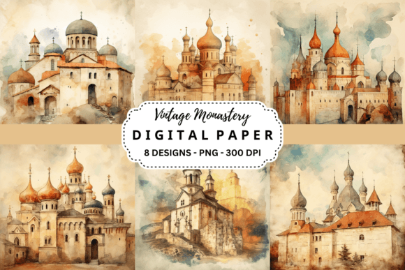 Timeless Texture: Using Vintage Monastery Watercolor Backgrounds