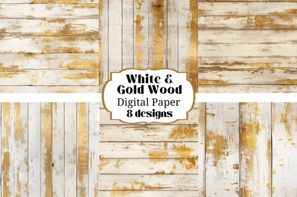 Transform Your Crafts with Gold & White Wood Plank Backgrounds