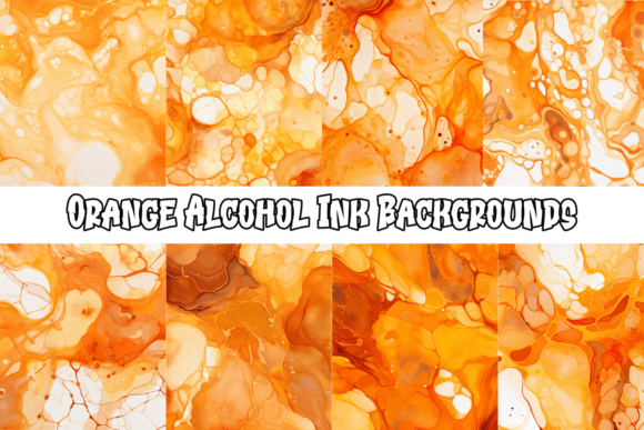 Unleash Creativity with Vibrant Orange Alcohol Ink Backgrounds