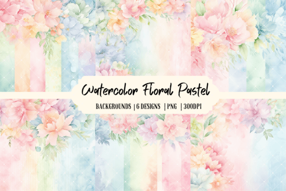 Watercolor Floral Pastel Backgrounds: A Versatile Design Asset